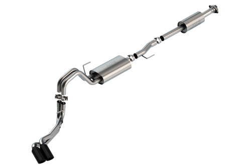 Borla Cat-Back Exhaust System - Touring - Side Exit - Black Tips (2021 - 2026 F150 2.7L / 3.5L) 140870BC
