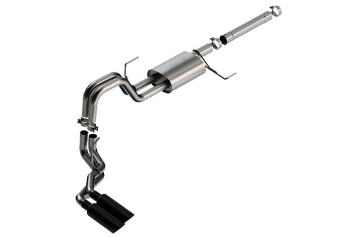 Borla Cat-Back Exhaust System - S-Type - Side Exit - Black Tips (2021 - 2026 F150 3.5L PowerBoost) 140904BC