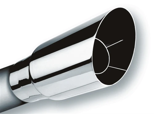 Borla Universal Polished Tip Single - Round Angle-Cut (Inlet 2 1/2" / Outlet 3 1/2") 20120