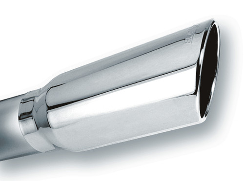 Borla Universal Polished Tip - Single Round Rolled Angle Cut Long (4" Inlet / 5" Outlet) 20249