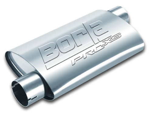 Borla Pro-XS Muffler - Universal Offset - Notched Oval (2" Inlet / 2" Outlet) 400488