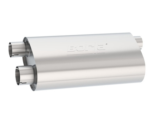 Borla Pro-XS Muffler - Universal - Transverse Flow Notched - Oval (3" Inlet / 2.5" Dual Outlet) 400499