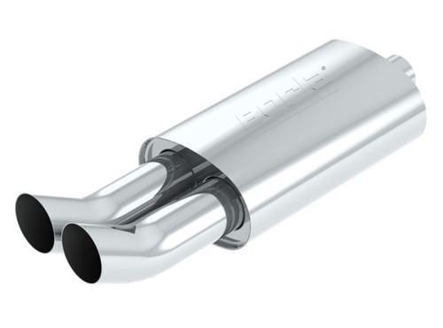 Borla Spitfire Boomer Mufflers -  Oval Long Body (2.25" Center Inlet / Dual 3" Round DTM Style Tips) 40059