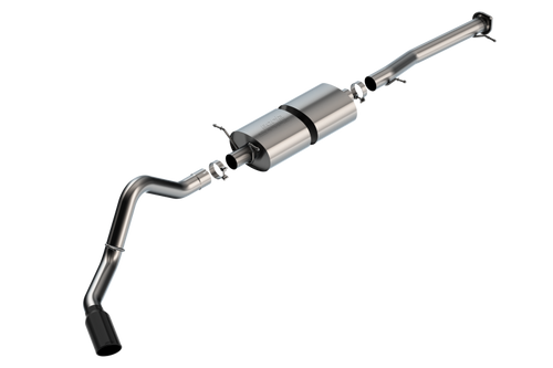 Borla Catback Exhaust System - S-Type - Black Chrome Tips (2020 - 2026 Silverado 2500/3500 / 2020 - 2026 Sierra 2500/3500) 140833BC