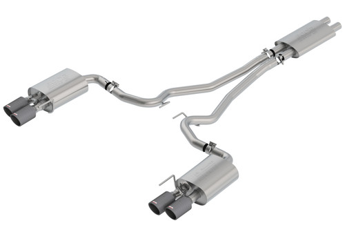 Borla Cat-Back Exhaust System - Touring - Carbon Fiber Tips (2018 - 2023 Mustang GT) 1014045CF