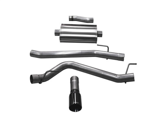 Corsa 3" Catback Exhaust - Sport - 4" Single Black Tips (2020 - 2024 Gladiator JT 3.6L) 21060BLK