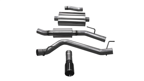 Corsa 3" Catback Exhaust - Touring - 4" Single Black Tips (2020 - 2024 Gladiator JT 3.6L) 21062BLK