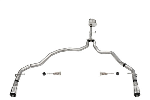 Corsa Cat-Back Exhausts - Xtreme - Dual Rear Exit - Polished Tips (2021 - 2026 F150 Reg Cab 6.5" Bed) 21143
