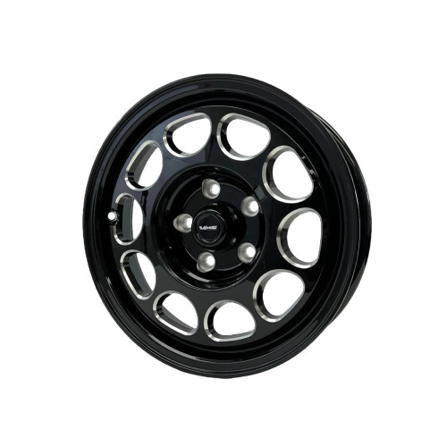VMS Wheels Phone Dial 15X3.5 4X108 -13 ET 73.1 CB Black Milling Finish (1979-1993 Mustang) VWPD001