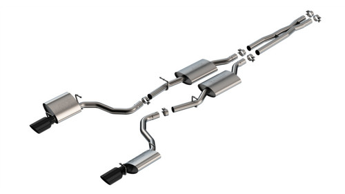 Borla Catback Exhaust System - S-Type - Black Chrome Tips (2019 - 2023 Charger GT) 140917BC