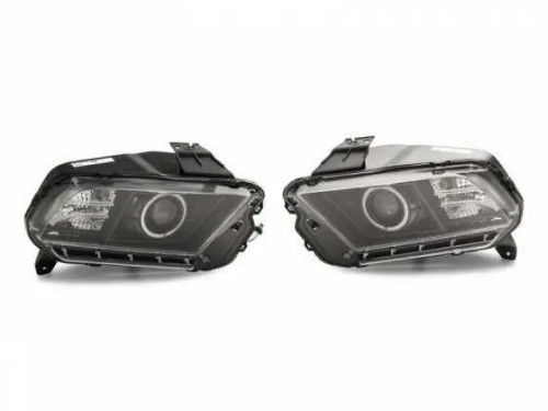 Raxiom 13-14 Ford Mustang LED Halo Projector Headlights- Black Housing (Clear Lens) - 408997