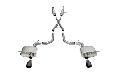 Corsa 2.75" Cat-Back Exhaust - Sport - 4.5" Black Tips (2018 - 2026 Durango 392 6.4L) 21197BLK