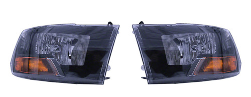 Raxiom 09-18 Dodge RAM 1500/2500/3500 Euro Style Headlights w/ Single Bulb- Blk Housing (Clear Lens) - R118017 Photo - Primary