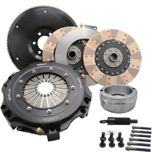 Tilton ST-246 Twin Disc Clutch Kit Solid Hub Cerametallic (2008-2023 Challenger SRT / Hellcat) 55-2012