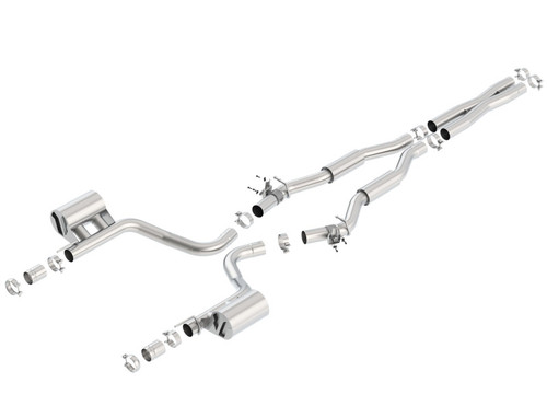Borla Catback Exhaust System - S-Type - Uses Factory Bezel/Valance (2015 - 2023 Challenger SRT Hellcat) 140642