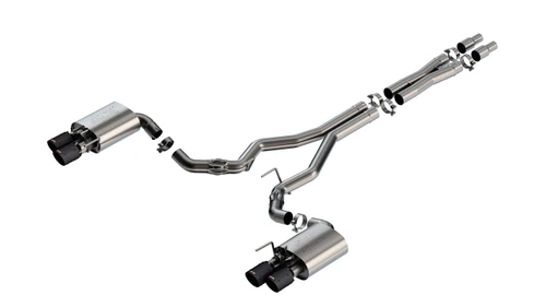 Borla Cat-Back Exhaust System - ATAK - Carbon Fiber Tips (2024 - 2026 Mustang GT - Active Exhaust) 140963CFBA