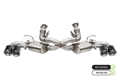 Corsa Variable Sound 3" AFM Cat Back Exhaust w/ 4.5" Pro Series Quad Tips Carbon Fiber (2020 - 2024 Corvette C8 NPP) 21100CF