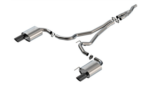 Borla Catback Exhaust System - S-Type - Black Chrome Tips (2024 - 2026 Mustang EcoBoost) 140979BC