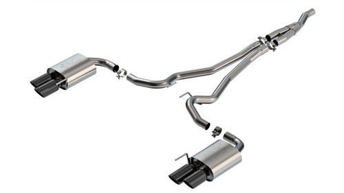 Borla Catback Exhaust System - ATAK - Black Chrome Tips (2024 - 2026 Mustang EcoBoost w/o Active Exhaust) 140982BC