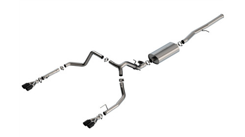 Borla Catback Exhaust System - Touring - Black Chrome Tips (2024 - 2026 Silverado 1500 / 2024 - 2026 Sierra 1500) 140991BC