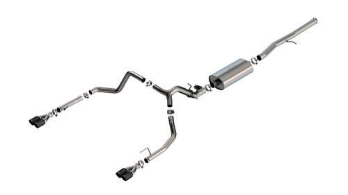 Borla Catback Exhaust System - Touring - Carbon Fiber w/Black Anodized Centers (2024 - 2026 Silverado 1500 / 2024 - 2026 Sierra 1500) 140991CFBA