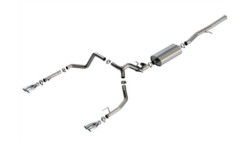 Borla Catback Exhaust System - Touring - Square Chrome Tips (2024 - 2026 Silverado 1500 / 2024 - 2026 Sierra 1500) 140992