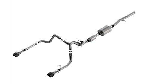 Borla Catback Exhaust System w/Valve Simulator - S-Type - Carbon Fiber w/Black Anodized Centers (2024 - 2026 Silverado 1500 / 2024 - 2026 Sierra 1500) 140994CFBA