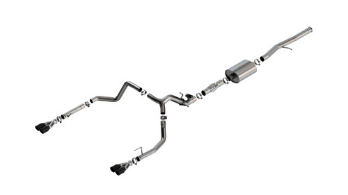 Borla Catback Exhaust System w/Valve Simulator - ATAK - Black Chrome Tips (2024 - 2026 Silverado 1500 / 2024 - 2026 Sierra 1500) 140997BC