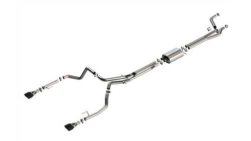 Borla Catback Exhaust System w/Valve Simulator - S-Type - Black Chrome Tips (2024 - 2026 Silverado 1500 / 2024 - 2026 Sierra 1500) 141000BC