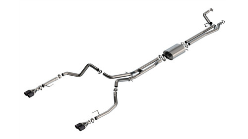 Borla Catback Exhaust System w/Valve Simulator - S-Type - Carbon Fiber Tips w/Black Anodized Centers (2024 - 2026 Silverado 1500 / 2024 - 2026 Sierra 1500) 141000CFBA