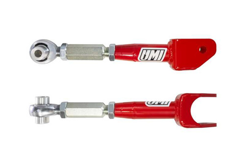 UMI Performance Rear Upper Trailing Links - Adjustable - Rod Ends - Red (2016 - 2024 Camaro) 2552-R