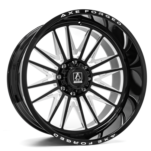 Axe Wheels 26x14 AF11 Fully Forged Aluminum Wheel - 125.2 Bore - 8x170 BC - -76 Off Set - Gloss Black Milled - 26148170-76AF11BM
