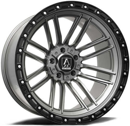 Axe Wheels 22x12 Icarus Offroad Beadlock Aluminum Wheel - 87.1 Bore - 6x135 BC - -44 Off Set - Grey Black Lip - 221212H-44ICAGM-6135