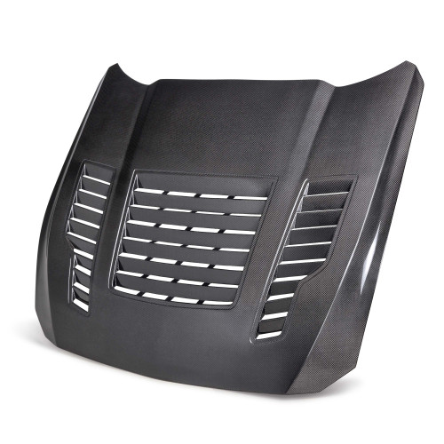 Anderson Composites Carbon Fiber Hood - Type GT4 - Double Sided (2024 - 2026 Mustang) AC-HD24FDMU-GT4-DS