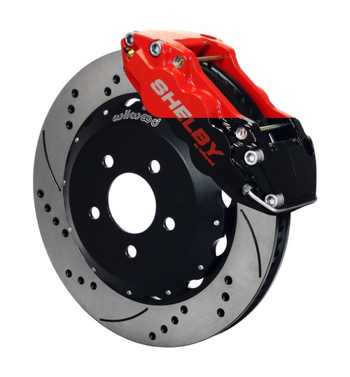 Shelby American Wilwood Rear 4-Piston Big Brake Kit-Black w/Red Lettering (2005-2014 Mustang / 2005-2014 GT500) S5MK-2300-UF