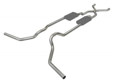 Pypes Crossmember Back Exhaust System with Street Pro Series Mufflers (1965 - 1974 Ford Truck 2WD) - SFT65S