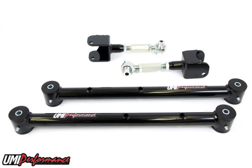 UMI Performance Rear Adjustable Upper and Lower Control Arm Kit - 12-Bolt Swap - Black (1978 - 1988 G-Body) - 301519-B