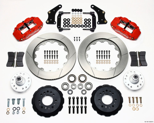 Wilwood Forged Narrow Superlite 6R Big Brake Hub Kit w/ Drilled Rotors - Front - Red (1958 - 1970 B-Body) - 140-10284-R