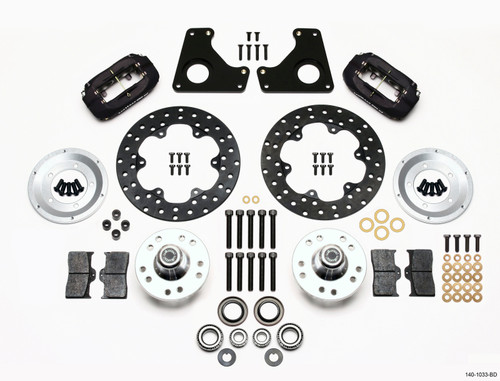 Wilwood Forged Dynalite Front Drag Kit - Drilled Rotor - Black (1979 - 1987 G Body) - 140-1033-BD