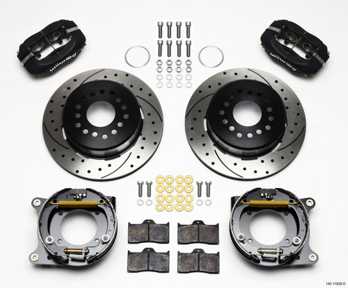 Wilwood Forged Dynalite Rear Parking Brake Kit w/ Drilled & Slotted Rotors (1959 - 1964 B-Body / 1957 - 1962 Corvette) - 140-11828-D