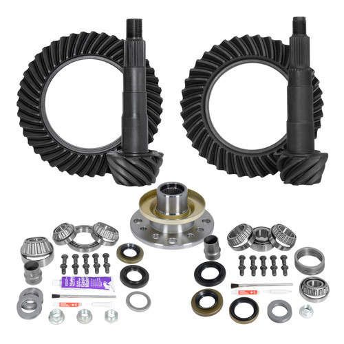 Yukon Ring & Pinion Gear Kit Package - Front & Rear w/Install Kits - Factory Locker/4.88 Ratio (1997 - 2004 Tacoma 4WD / 1996 - 2002 4Runner 4WD) - YGT002-488