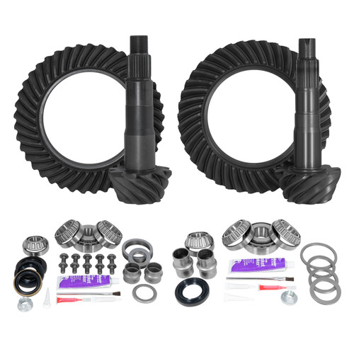 Yukon Gear Ring & Pinion Gear Kit Package - Front & Rear w/Install Kits w/o Factory Locker/5.29 Ratio (2005 - 2015 Tacoma 4WD) - YGKT005-529-4