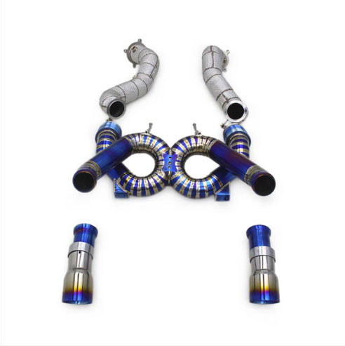 Phoenyx Design Titanium Exhaust System - 2x2 Gloss Carbon Fiber Tips (2017 - 2023 2021 McLaren 720S)