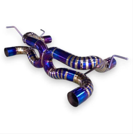 Phoenyx Design Titanium Exhaust System - 2x2 Gloss Carbon Fiber Tips (2015 - 2019 Ferrari 488 GTB)