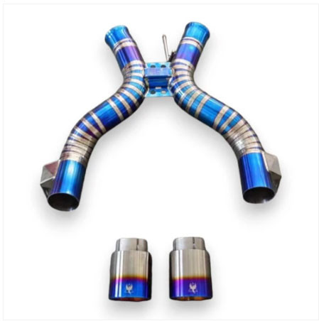 Phoenyx Design Titanium Exhaust System - Burnt Titanium Tips (2016 - 2017 McLaren 675LT)