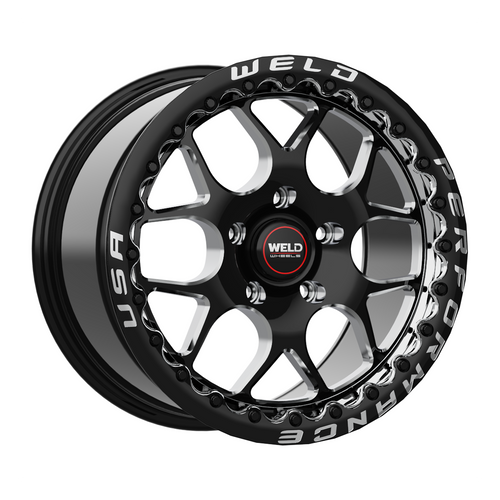 Weld 18x12 Solana Beadlock 5x120.65 ET50 BS 8.46 Gloss BLK MIL DIA S91082062P50