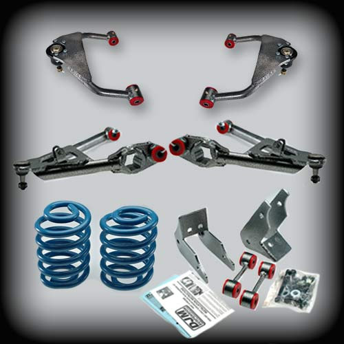 DJM Suspension Lowering Plus Kit w/ Shocks & Upper Control Arms - 3" Front & 5" Rear (2001 - 2006 Avalanche / Suburban) DJM2000-3/5+
