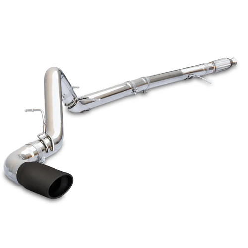 PPE Power Stainless Steel DPF-Back Single Exit Performance Exhaust Kit - Black Ceramic Coated Tips w/ Polished Tubes (2020 - 2022 GM 3.0L Duramax) 117053020