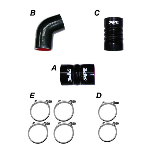 PPE Power LBZ / LMM Intercooler Piping Silicone Hose Kit (2006 - 2010 GM 6.6L Duramax) 115910610