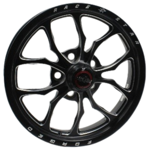 Race Star 15x3.50 64 Pro Forged Wicked Lug Mount Wheel 1.75 BS Black Anodized / Machined 64-53545172B
